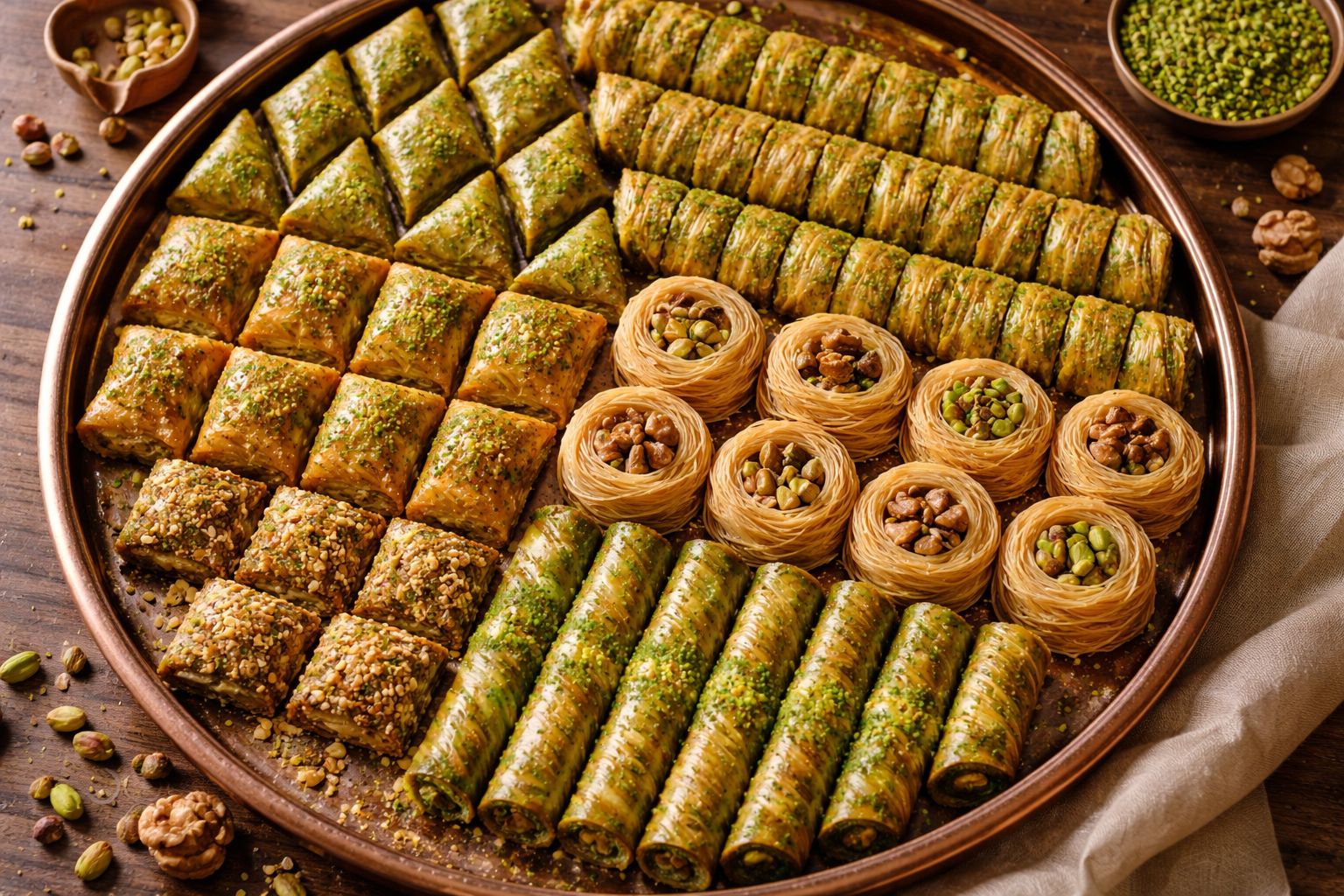 Farkli baklava cesitlerinin genel gorunumu